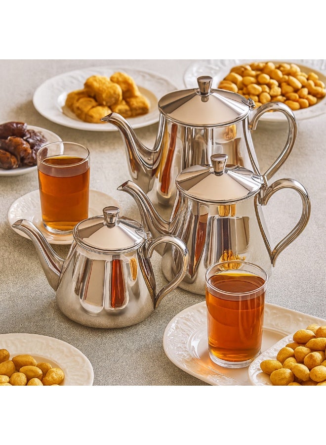 المرحومي طقم أباريق شاي ستانلس ستيل فاخر – 3 مقاسات (0.7L - 0.9L - 1.2L) - Image 1