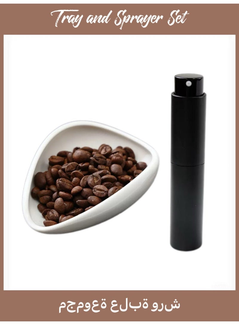 بيج ماكس V60 القهوة وزن علبة ومجموعة الرذاذ ، علبة السيراميك البيضاء + زجاجة الرذاذ السوداء المضادة للتشتت - Image 1