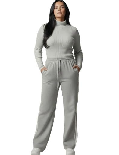 Volex Women’s High-Neck Top & Jogger Set | Stylish Co-Ord Tracksuit for Women | Trendy Winter Wear |Casual Regular Wear High Neck Sweatshirt & Jogger Pants Set - Image 1