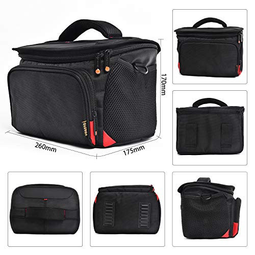FOSOTO Shockproof DSLR Camera Shoulder Bag Case Compatible for Canon EOS T5i T6 T7i 5D 6D, Nikon D3400 D5600 D7200 D750 D610, Sony A99 Olympus Fujifilm Pentax - Image 2