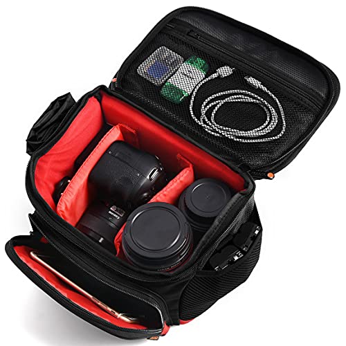 FOSOTO Shockproof DSLR Camera Shoulder Bag Case Compatible for Canon EOS T5i T6 T7i 5D 6D, Nikon D3400 D5600 D7200 D750 D610, Sony A99 Olympus Fujifilm Pentax - Image 4