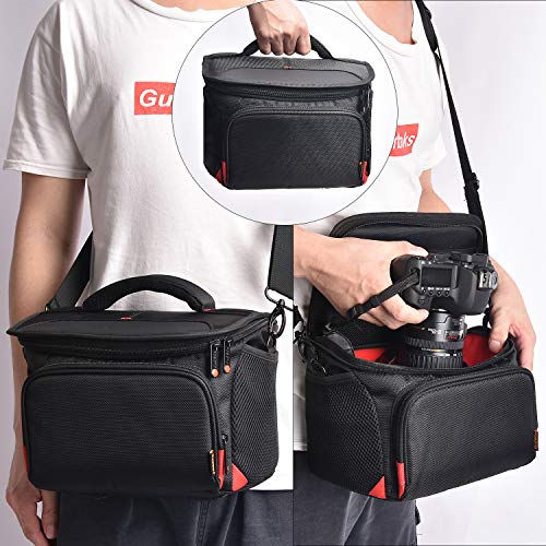 FOSOTO Shockproof DSLR Camera Shoulder Bag Case Compatible for Canon EOS T5i T6 T7i 5D 6D, Nikon D3400 D5600 D7200 D750 D610, Sony A99 Olympus Fujifilm Pentax - Image 3