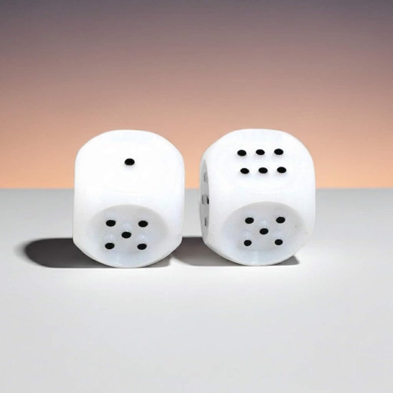 Koplow Games White Tactile Dice with Raised Black Pips D6 20mm (25/32in) Pack of 2 Dice Koplow Games - Image 4