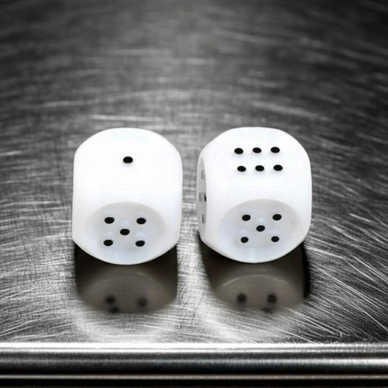 Koplow Games White Tactile Dice with Raised Black Pips D6 20mm (25/32in) Pack of 2 Dice Koplow Games - Image 5