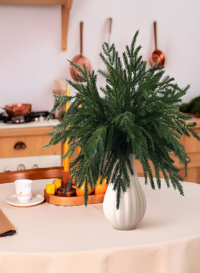 ZFProcess 10PCS Christmas Norfolk Pine Stems, Real Touch 15 Inch Artificial Norfolk Pine Branches, Fake Greenery Pine Picks for Vase DIY Holiday Winter Table Indoor Decor(Green) - Image 5