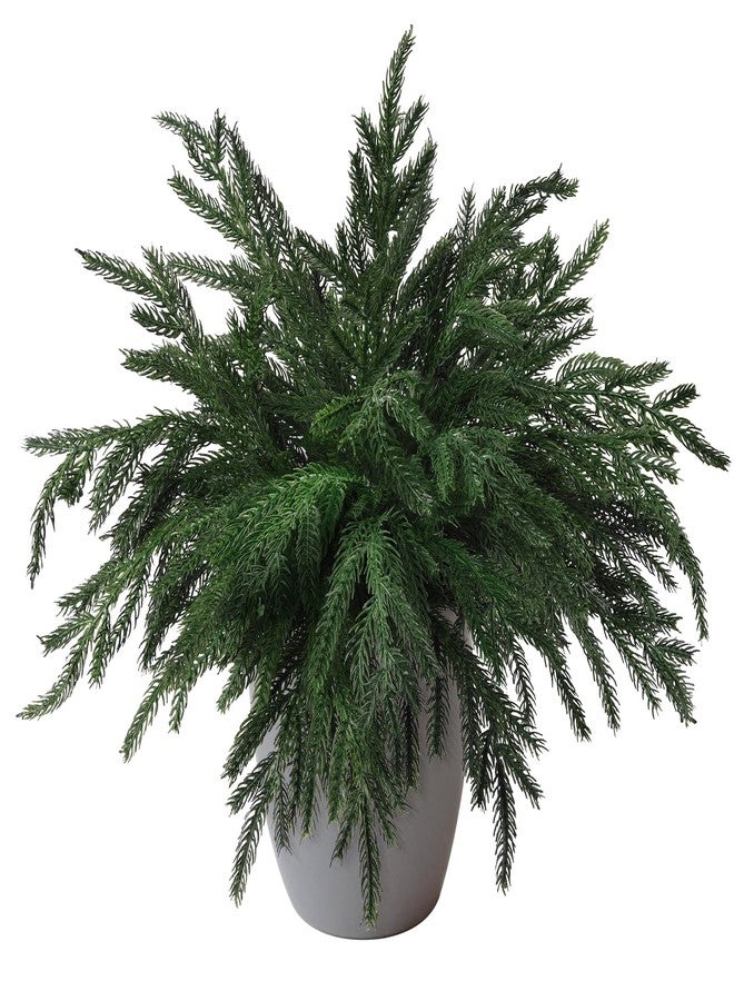 ZFProcess 10PCS Christmas Norfolk Pine Stems, Real Touch 15 Inch Artificial Norfolk Pine Branches, Fake Greenery Pine Picks for Vase DIY Holiday Winter Table Indoor Decor(Green) - Image 1