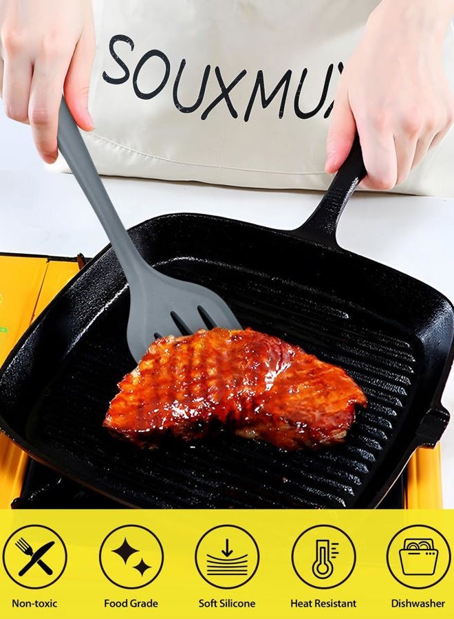SouxMux 4 Silicone Kitchen Utensils, Spatula for Wok, Soup Spoons, Soup Spoons, Kitchen Utensils, BPA Free, Heat Resistant, for Frying, Mixing, Serving, Stirring - Image 5