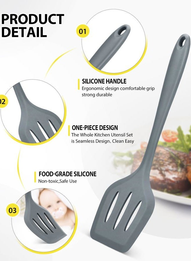 SouxMux 4 Silicone Kitchen Utensils, Spatula for Wok, Soup Spoons, Soup Spoons, Kitchen Utensils, BPA Free, Heat Resistant, for Frying, Mixing, Serving, Stirring - Image 2