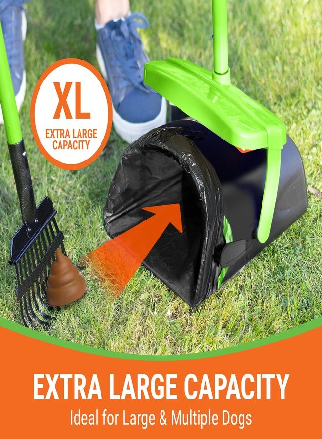 Pupzle Dry & Wet Dog Pooper Scooper with Bag Attachment, 40" Long Handle Pooper Scooper for Large Dogs, Dog Poop Scoop for Yard, Large Capacity Swivel Bin and Rake, 75 Bags, Patent Pending - Image 4