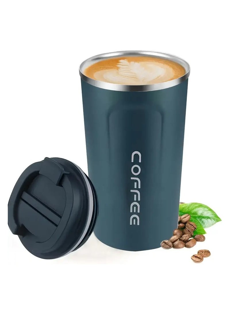 Coffee Vacuum Insulated Travel Mug Leakproof Double Wall Stainless Steel Reusable Coffee Cup with Lid for Hot and Cold Drinks  - Image 1