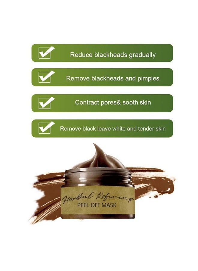 Grospe Peel Off Face Masks Peeloff Blackhead Mask Blackhead Remover Mask Herbal Mask Cream Deep Cleaning Facial Mask Pore Shrinking Acne And Oil Control For Face & Nose（120G） - Image 4