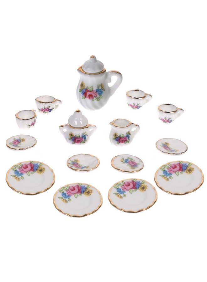 Toddmomy Miniature Tea Sets Dollhouse Porcelain Tea Set 1 12 Scale Miniature Dollhouse Accessories Kitchen Miniature Decor For Doll Toy Supplies - Image 1
