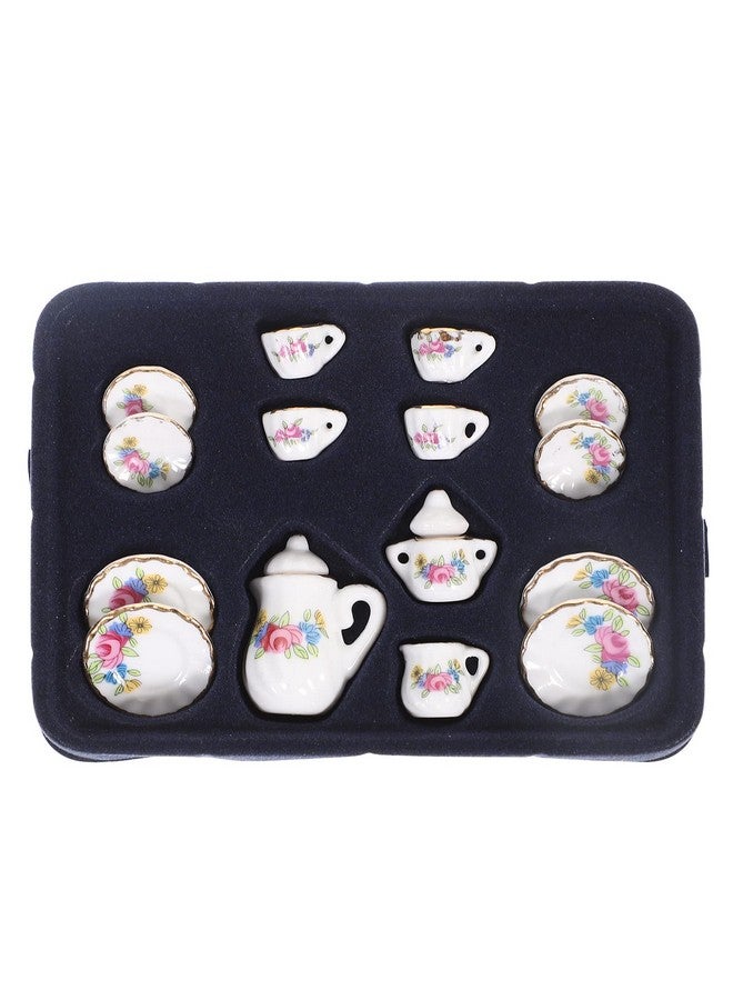 Toddmomy Miniature Tea Sets Dollhouse Porcelain Tea Set 1 12 Scale Miniature Dollhouse Accessories Kitchen Miniature Decor For Doll Toy Supplies - Image 2