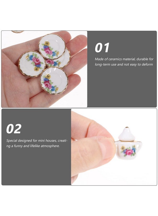 Toddmomy Miniature Tea Sets Dollhouse Porcelain Tea Set 1 12 Scale Miniature Dollhouse Accessories Kitchen Miniature Decor For Doll Toy Supplies - Image 4