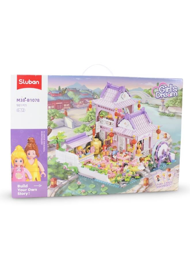 Sluban Girls Dream Asian Dream Palace Blocks Set - 981Pcs - Image 1