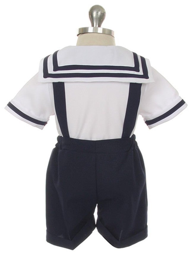 iGirlDress Baby Toddler Boys Nautical Sailor Outfit Short Suit 4 Piece Set 2T Navy - Image 2