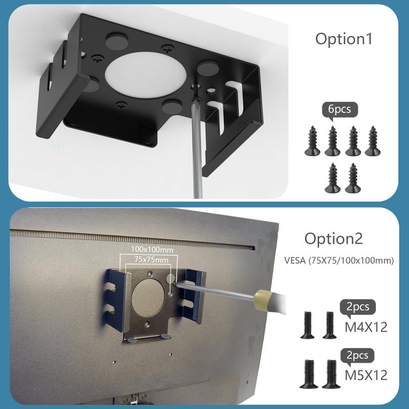 Bylitco All Metal Mount Holder Bracket for Mac Mini M4/M4 Pro 2024, Under Desk or Behind The Monitor - Image 4
