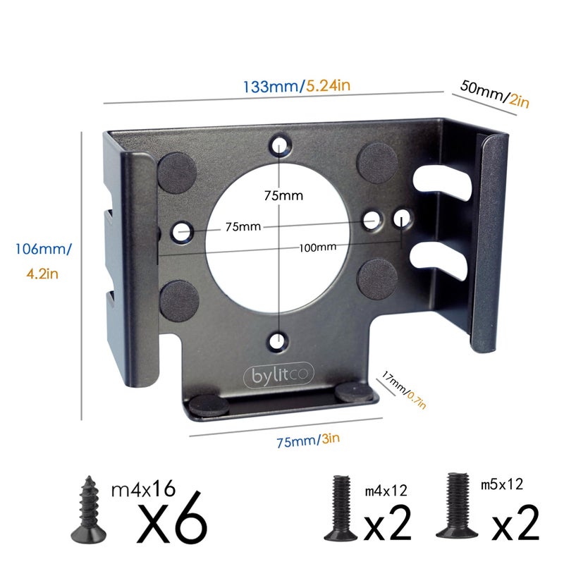 Bylitco All Metal Mount Holder Bracket for Mac Mini M4/M4 Pro 2024, Under Desk or Behind The Monitor - Image 5