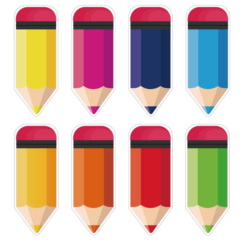 Back to School Decorations72 PCS Colorful Pencils Cutouts for Classroom DecorationPencil Name Tags for Classroom Bulletin Board Locker Decor Student Teacher Pencil Paper Cut Outs for Party Decor