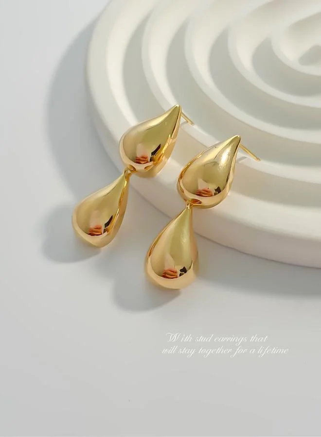 Take Two Take Two Gold Waterdrop Shape Drop Earrings