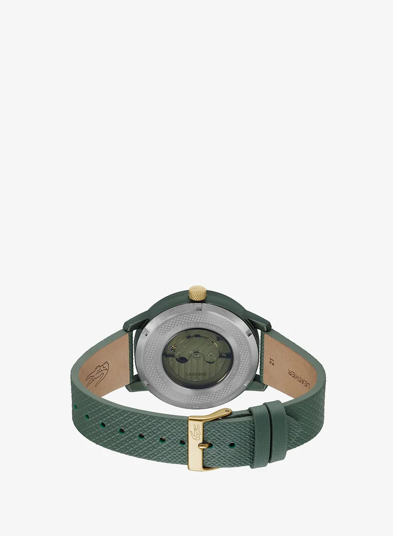 LACOSTE 12.12 Collection Automatic Watch For Men With Green Leather Strap - 2011384