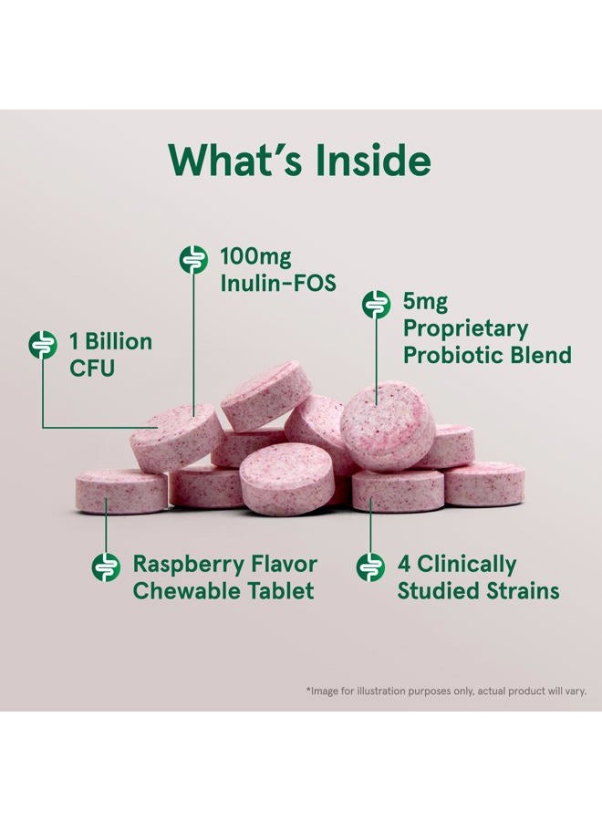 jarrow formulas Jarro-Dophilus Kids Probiotics & Prebiotic, Natural Raspberry Flavor 60 Chewable Tablets - Supports Intestinal & Immune Health - 1 Billion CFU - Sugar Free (PACKAGING MAY VARY) - Image 3