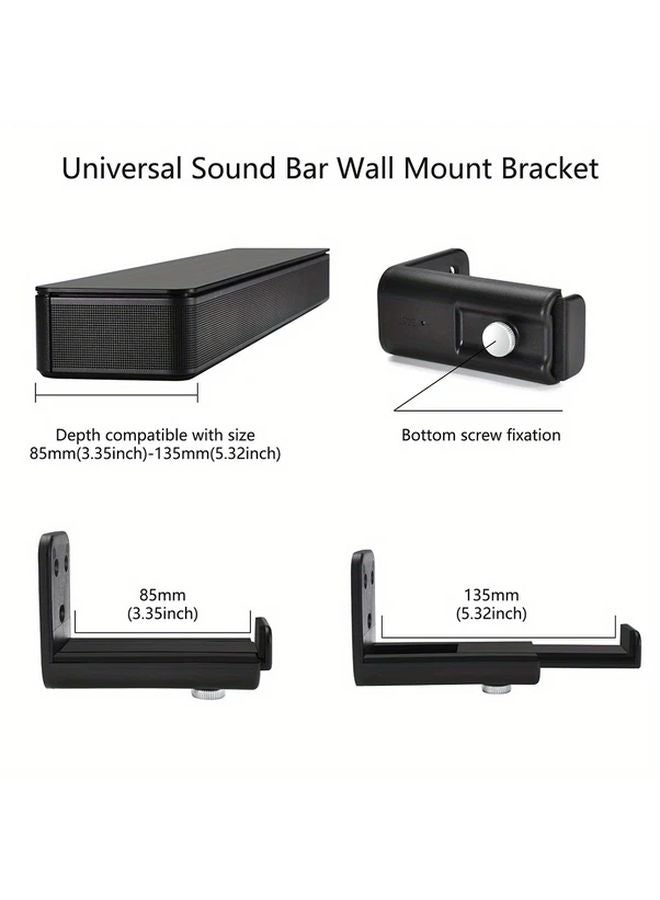 Universal Black Soundbar Wall Mount Bracket Holder For Samsung Vizio LG Bose - Image 4