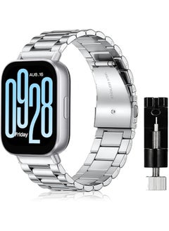 Generic Strap for Xiaomi Redmi Watch 5 Active, [Stainless Steel Replacement Bracelet] [Wear-Resistant] [Corrosion Resistance], Band for Xiaomi Redmi Watch 5 Active - Silver  - Image 2