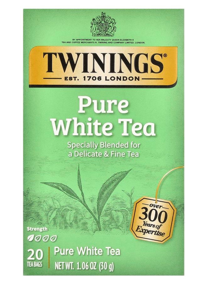 Twinings Pure White Tea 20 Tea Bags 1.06 oz (30 g) 