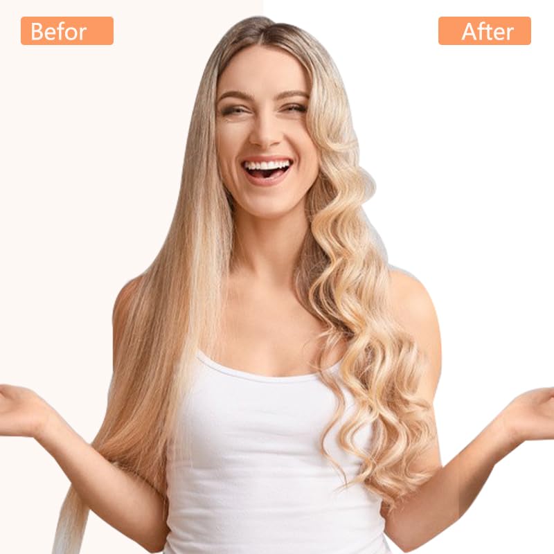 OHOO Satin Heatless Hair Curler Set Hair Rollers No Heat Curlers Curling Rod Headband with Hair Ties Clip Black - Image 4