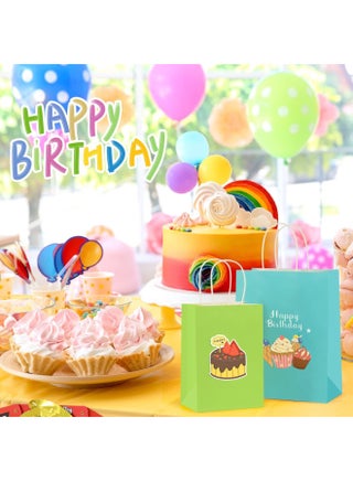 MOMENT 24 Pcs Paper Gift Bags with Handles in Bulk, Kraft Paper Bags 22 * 16 * 8cm, Recyclable Shopping Bags for Retail, Grocery, Party Favors, Wedding, MultiColor - view 4