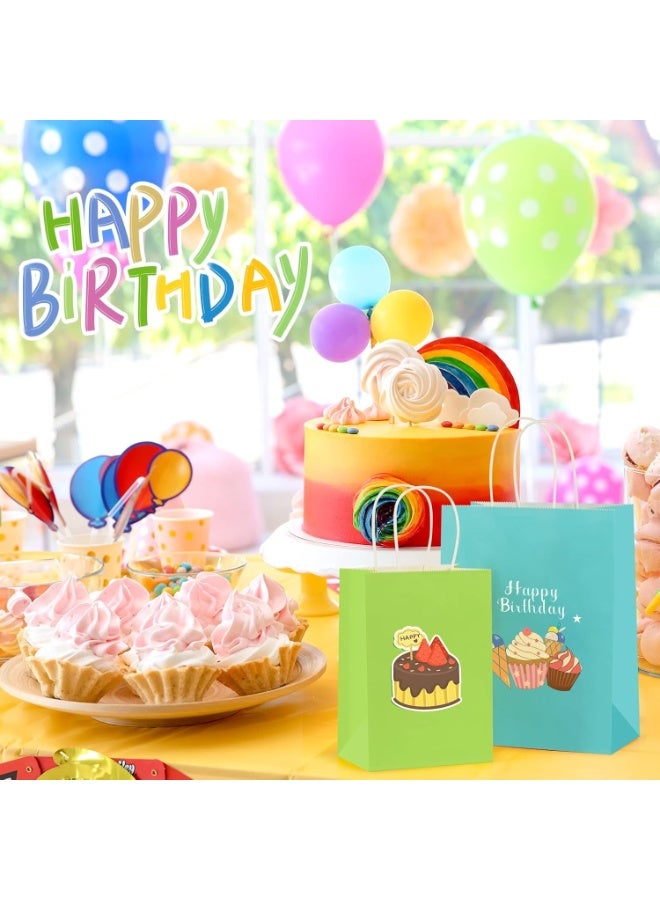 MOMENT حقائب هدايا ورقية MOMENT 24 قطعة مع مقابض بكميات كبيرة، حقائب ورقية كرافت 22 * 16 * 8 سم، حقائب تسوق قابلة لإعادة التدوير للبيع بالتجزئة، البقالة، هدايا الحفلات، الزفاف، متعددة الألوان - Image 4