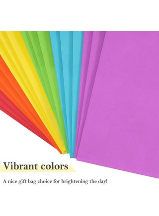 MOMENT 24 Pcs Paper Gift Bags with Handles in Bulk, Kraft Paper Bags 22 * 16 * 8cm, Recyclable Shopping Bags for Retail, Grocery, Party Favors, Wedding, MultiColor - view 5