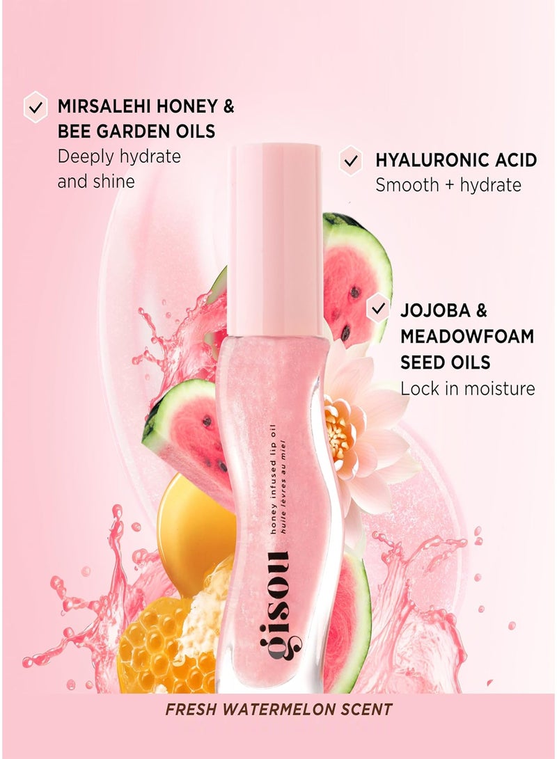 جيسو زيت مرطب للشفاه غني بالعسل، مرطب مغذي للشفاه الجافة، يمنح لمعاناً عالياً وملمساً ناعماً، بلون وردي شفاف لامع، برائحة البطيخ المنعشة، 8 مل. - Image 2