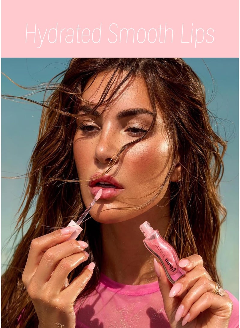 جيسو زيت مرطب للشفاه غني بالعسل، مرطب مغذي للشفاه الجافة، يمنح لمعاناً عالياً وملمساً ناعماً، بلون وردي شفاف لامع، برائحة البطيخ المنعشة، 8 مل. - Image 4