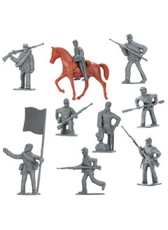HAPTIME Civil War Army Men Set (42 Pcs), American Civil War Toys, Plastic Army Men Action Figures, Including Flagman, Knight, Soldier, Perfect For School Project Dioramas, Revolutionary War Toys  - Image 4
