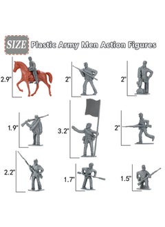 HAPTIME Civil War Army Men Set (42 Pcs), American Civil War Toys, Plastic Army Men Action Figures, Including Flagman, Knight, Soldier, Perfect For School Project Dioramas, Revolutionary War Toys  - Image 2