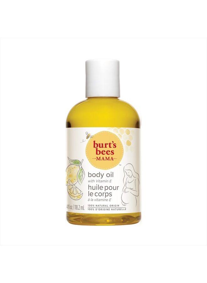 Burt's Bees Body Oil, Burt's Bees Mama Hydrating & Smoothing Skin Care with Vitamin E, 100% Natural, 4 Ounce - Image 1