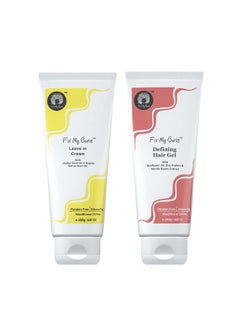 Fix My Curls Fix My Curls Protein Styling Duo| For Curly, Wavy, Dry & Frizzy Hair | Frizz Control | Silicone Free Curl Defining Cream & Gel| 250gm each  - Image 1