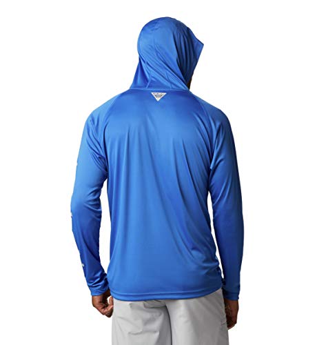 Columbia Mens PFG Terminal Tackle Long Sleeve Fishing Hoodie Vivid BlueCool Grey Logo XLarge - Image 3
