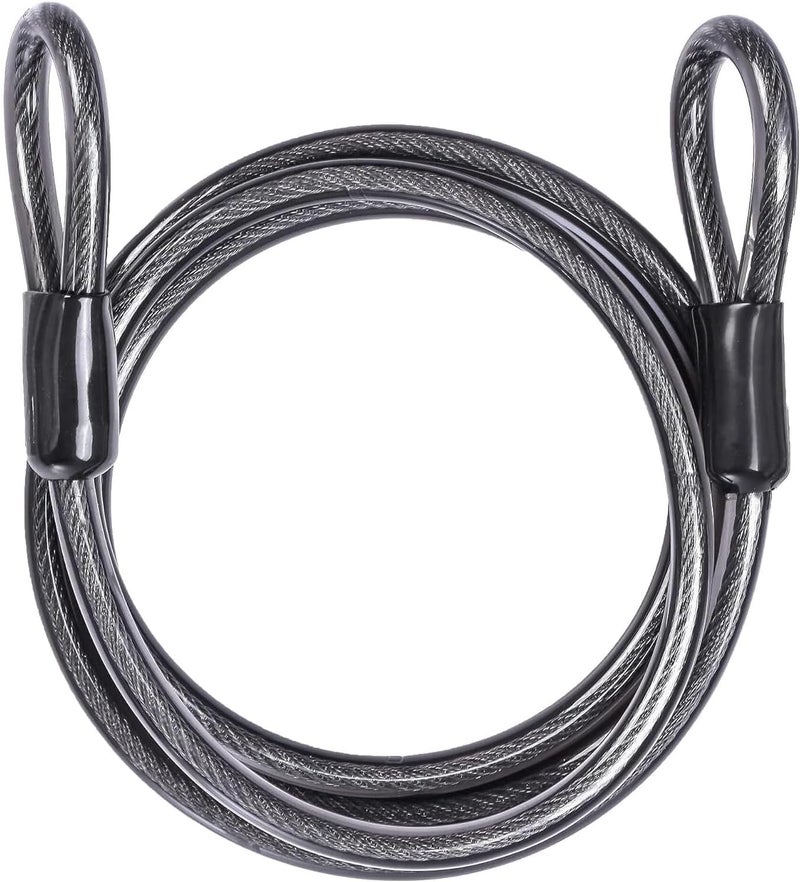 DELSWIN Security Steel Cable with Loops - 12mm (1/2 inch) Thick 4FT Heavy Duty Bike Lock Cable Vinyl Coated Braided Cables for U-Lock and Padlock - Image 1