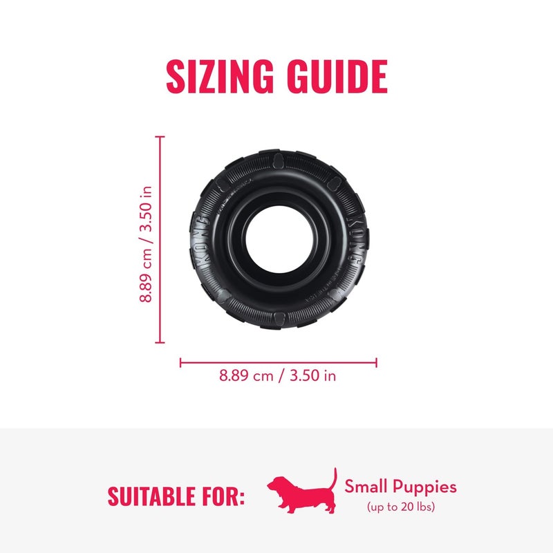 KONG Extreme Tires - KONG's Most Durable Natural Rubber Chew & Fetch Toy - Treat Dispenser Dog Tire Toy - Pet Supplies for Outdoor & Indoor Play - For Small Dogs - Image 4