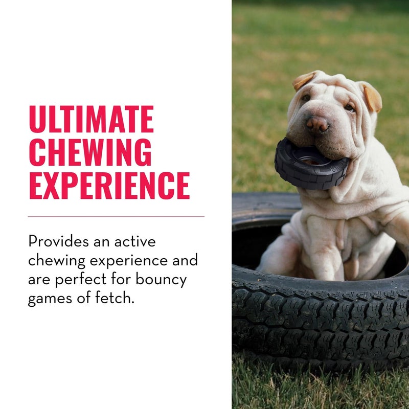 KONG Extreme Tires - KONG's Most Durable Natural Rubber Chew & Fetch Toy - Treat Dispenser Dog Tire Toy - Pet Supplies for Outdoor & Indoor Play - For Small Dogs - Image 3