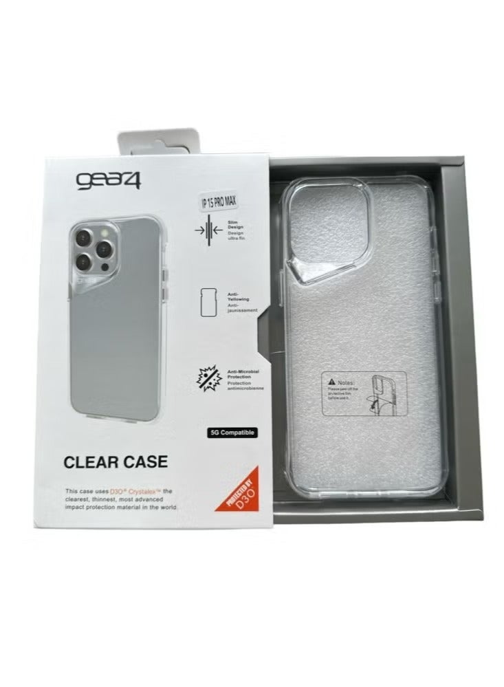 ديفون جراب جير 4 موبايل ايفون 15 برو (iPhone 15 Pro) مضاد للصدمات, غطاء حماية مضاد للخدش, مصنوع من البولي يورثين الحراري عالي الجودة - شفاف - Image 4