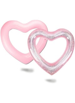 Generic Inflatable Pool Floats, Heart Swimming Pool Float Loungers Tube, Water Fun Beach Party Toys for Kids,Pink  - Image 1