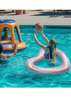 Generic Inflatable Pool Floats, Heart Swimming Pool Float Loungers Tube, Water Fun Beach Party Toys for Kids,Pink  - Image 2