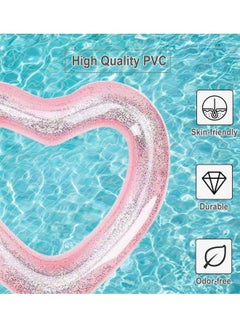 Generic Inflatable Pool Floats, Heart Swimming Pool Float Loungers Tube, Water Fun Beach Party Toys for Kids,Pink  - Image 4