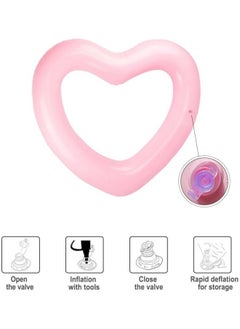 Generic Inflatable Pool Floats, Heart Swimming Pool Float Loungers Tube, Water Fun Beach Party Toys for Kids,Pink  - Image 5