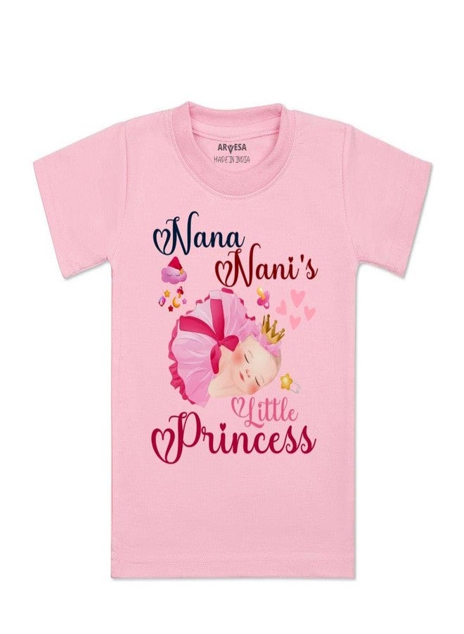 ARVESA Nana Nani Little Princess TS-1212 Nana Nani Baby Tshirt for Kids Boys & Girls Half Sleeves Round Neck Clothes Tshirt for Kids Boys 1 Months to 6 Years Dress Pink - Image 1