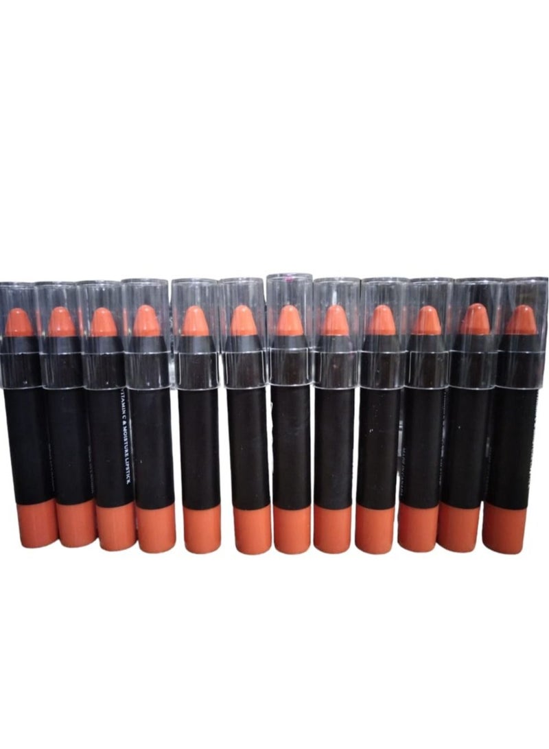 Generic Lip Stick 8 Colors Orange Set for Girls With Lip Balm And Protection From Cracks  - Image 1